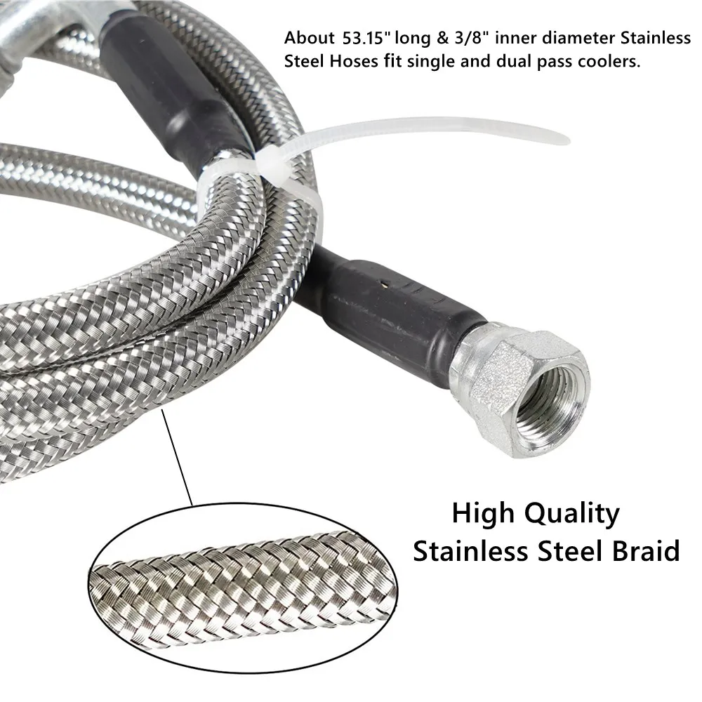 Transmission Cooler Hose 6AN Adapter Kit Braided Oil Fuel Line For Chevy Ford Buick Cadillac Cars Replace TH350/ 700R4/ TH400