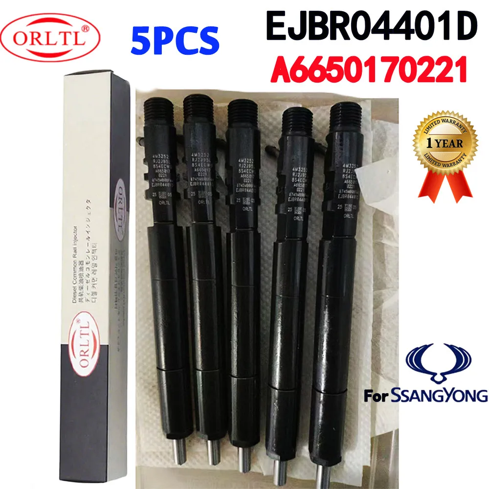 

5PC Diesel Fuel Injecor A6650170221 EJBR04401D Nozzle 6650170221 EJBR04401Z For SSANGYONG Kyron Rexton Rodius Stavic Euro4