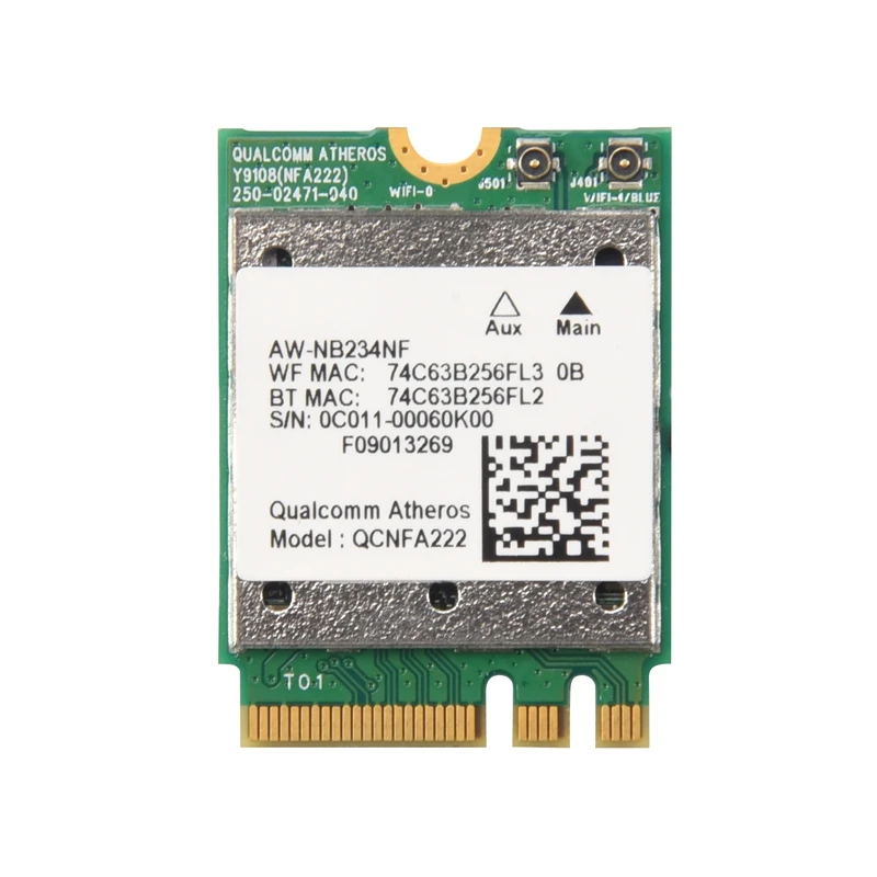 

QCNFA222 AW-NB234NF 802.11A/B/G/N Wireless WIFI Bluetooth Card 2.4Ghz 5Ghz Wifi + BT 4.0 NGFF Wlan