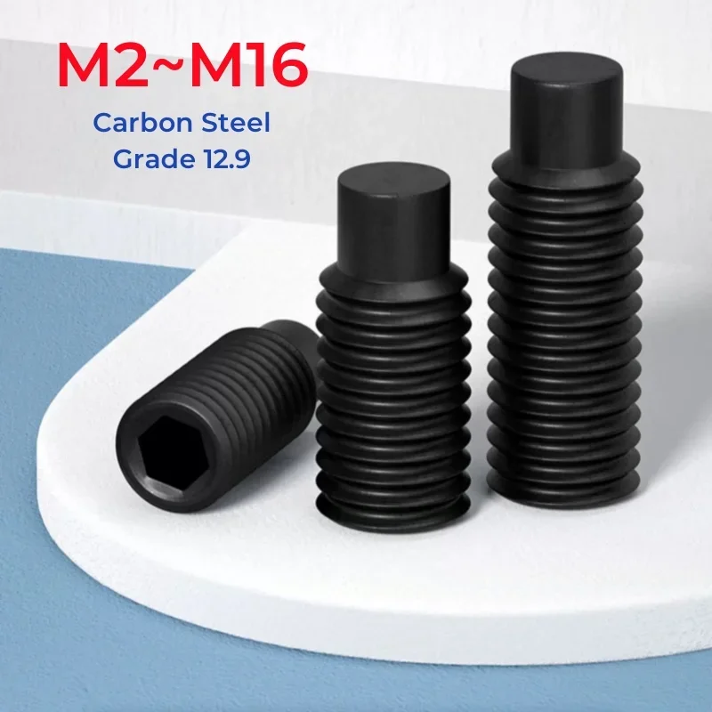 M2 M2.5 M3 M4 M5 M6 M8 M10 M12 M14 M16 Grade 12.9 High Strength Carbon Steel Grub Convex End Set Screw Headless Hex