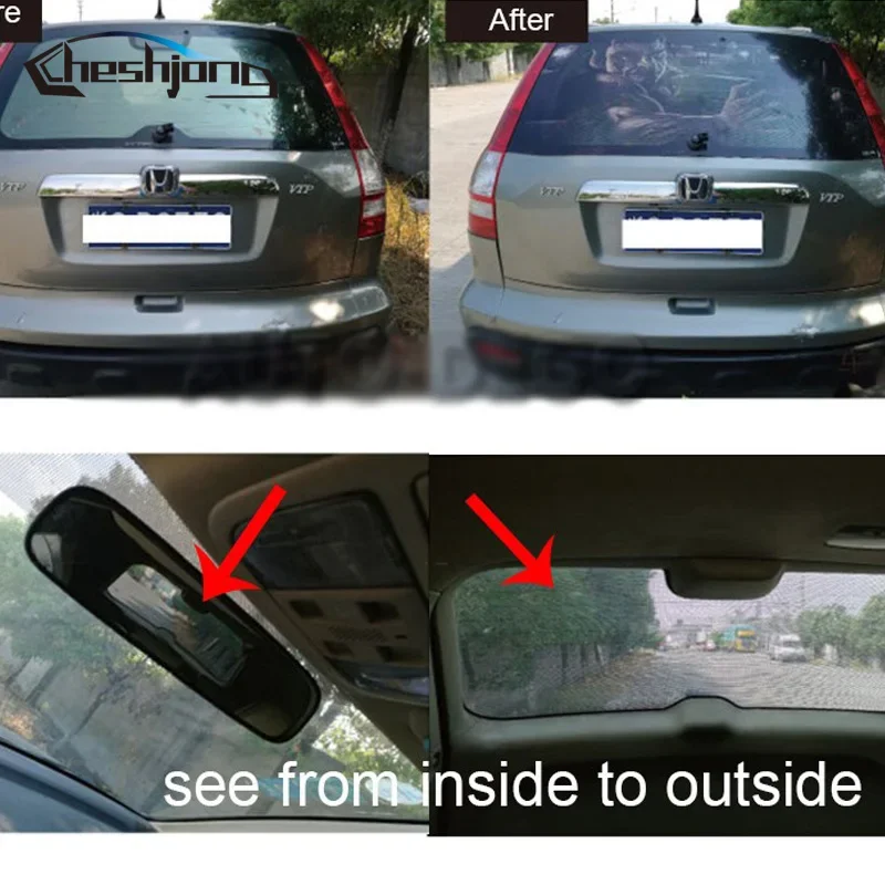 55cmx135cm Car Rear Window Film Glass Film Printed Styling Films Rear Windshield One Way Vision Printed Mesh Film Tint