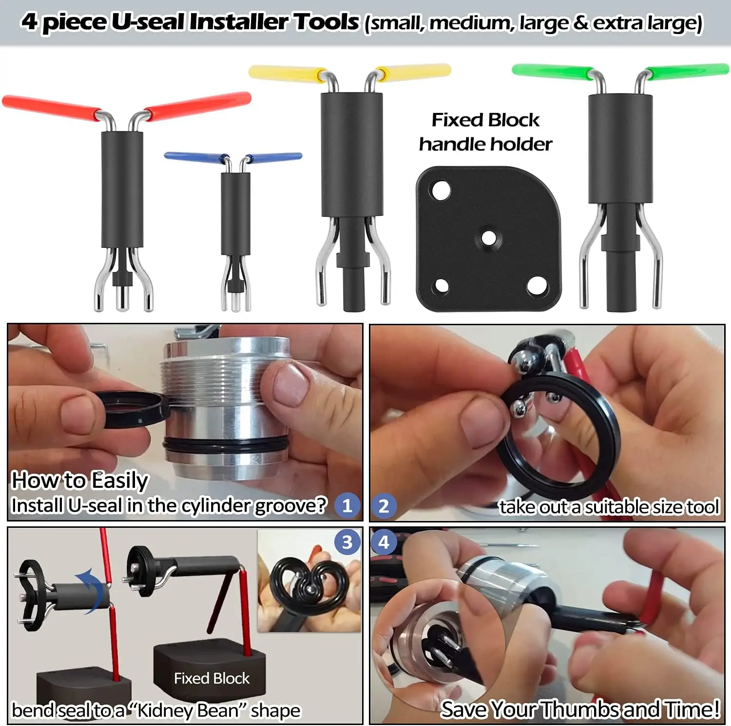 17Pcs Hydraulic Cylinder Repair Tool Kit For Skid Steers, Loaders, Backhoes, Etc. | 2 Drive Gland Nut Wrenches & Seal Puller &