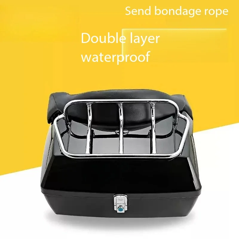 Large Capacity Moto Rear Trunk Box Stable Installation Safety Storage Helmet Box