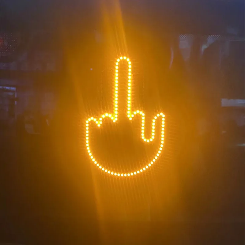 Funny Gesture Light Car Finger Light With Remote Road Rage Signs Middle Finger Gesture Light Hand Lamp