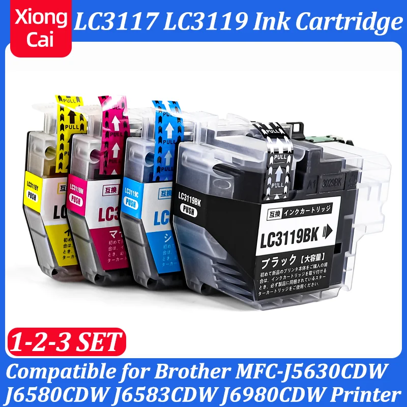 

1-3 комплекта картриджей LC3117XL LC3119XL 3117 3119, совместимых с принтерами Brother MFC-J5630CDW J6580CDW J6583CDW J6980CDW
