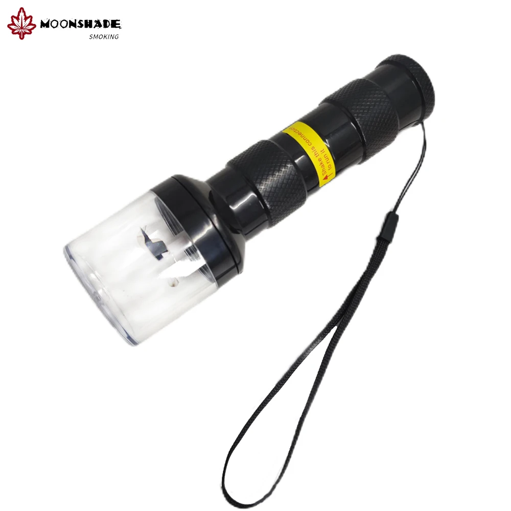 MOONSHADE Flashlight Shape Tobacco Grass Pro Grinder with USB Rechargeable Function Smoke Crusher Machine Smoking Accessories