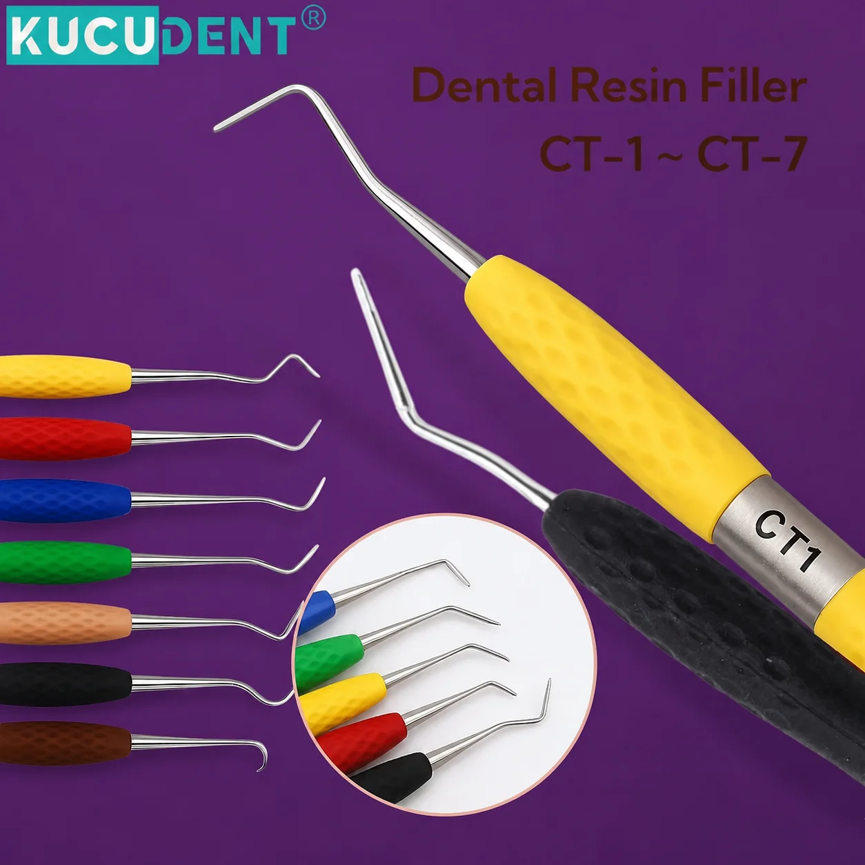 Dental Composite Placement Instruments Aesthetic Restoration Resin Filler Knife Spatula Non-Stick Autoclavable Silicone Handle