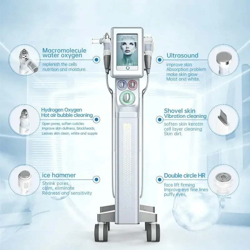 Skin Care NV-WX600 Standing Type Small Size Jet Peel Machine H2O2 Aqua Peeling Facial Cleansing Beauty Device 6 In 1 A