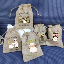 Bolsa de regalo para niños y niñas, 5 piezas de oveja Eid Mubarak Eid al Adha, bolsa de dulces islámica musulmana Eid ul-adha, decoración del hogar