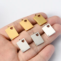 10Pcs/lot 12x18mm New Simple Mirror Polished Pendant Stainless Steel Making Handmade DIY Necklace Jewelry Charms Accessory