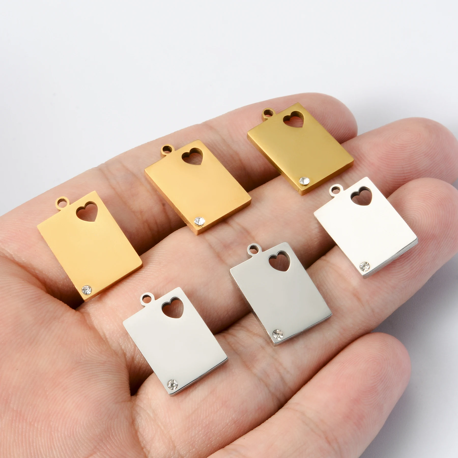 10 sztuk/partia 12x18mm nowy prosty lustrzany polerowany wisiorek ze stali nierdzewnej Making Handmade DIY naszyjnik biżuteria Charms akcesoria
