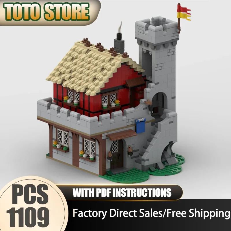 Medieval Castle Model Moc Building Block Medieval Guarded Building Model Technology Brick DIY Assembly Modular Construstion Toy