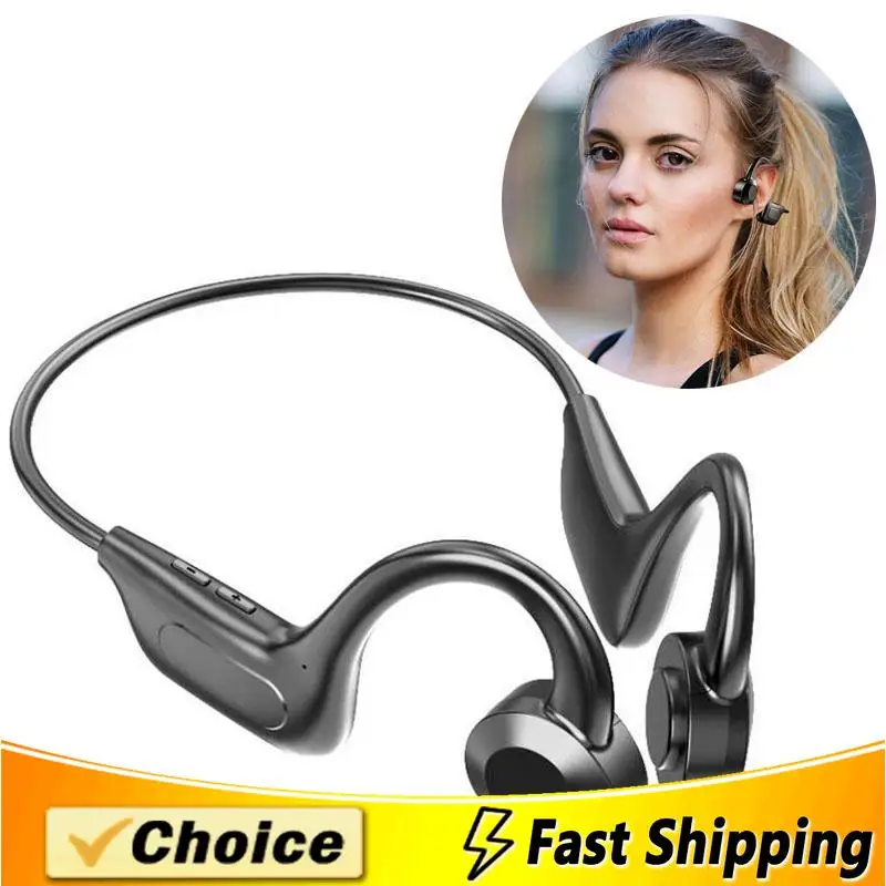 Earphones Wireless Bluetooth Bone Conduction Headphones Neckband Sport Headset running music earphones with TF Card MP3 Player