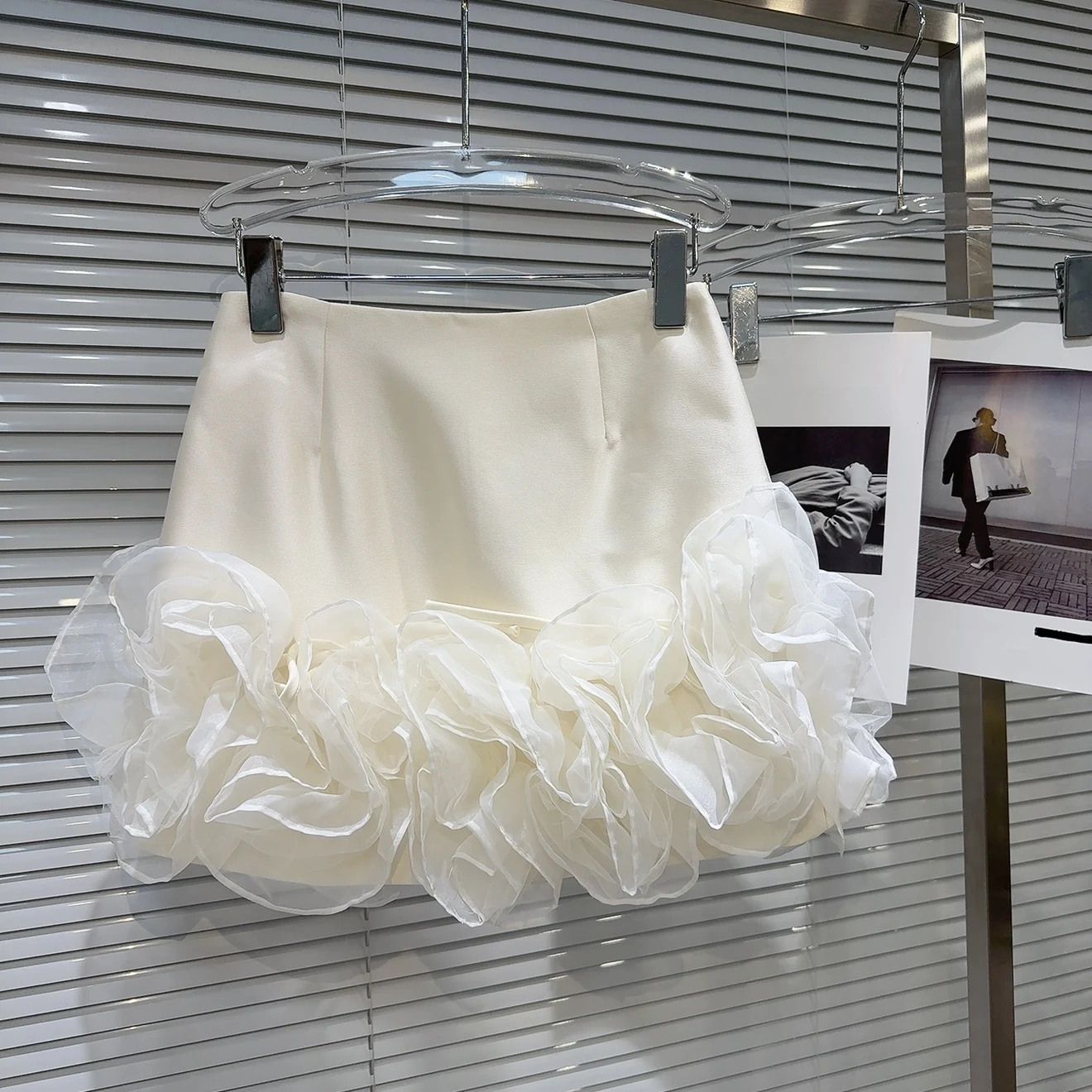 

Ele Sweet ort A-Line Skirt with Pleated Hem Pure Color Chiffon f-length Midi Skirt for Women Trendy Autumn New Arrival