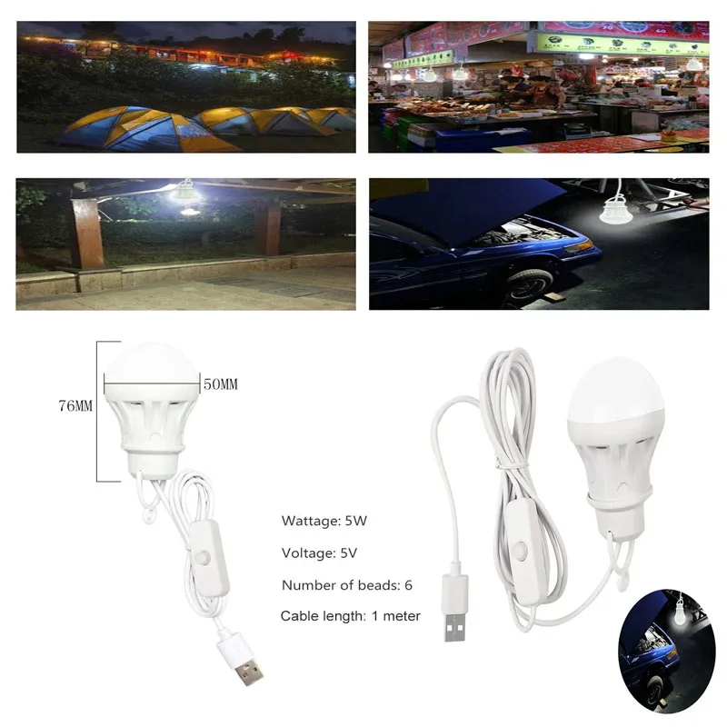 

Пластиковый фонарь 5В LED, кемпинговый светильник, USB-лампа для экстренных случаев, подвесная лампа для палатки, для работы, барбекю, рыбалки, ремонта, активного отдыха, кемпингового снаряжения