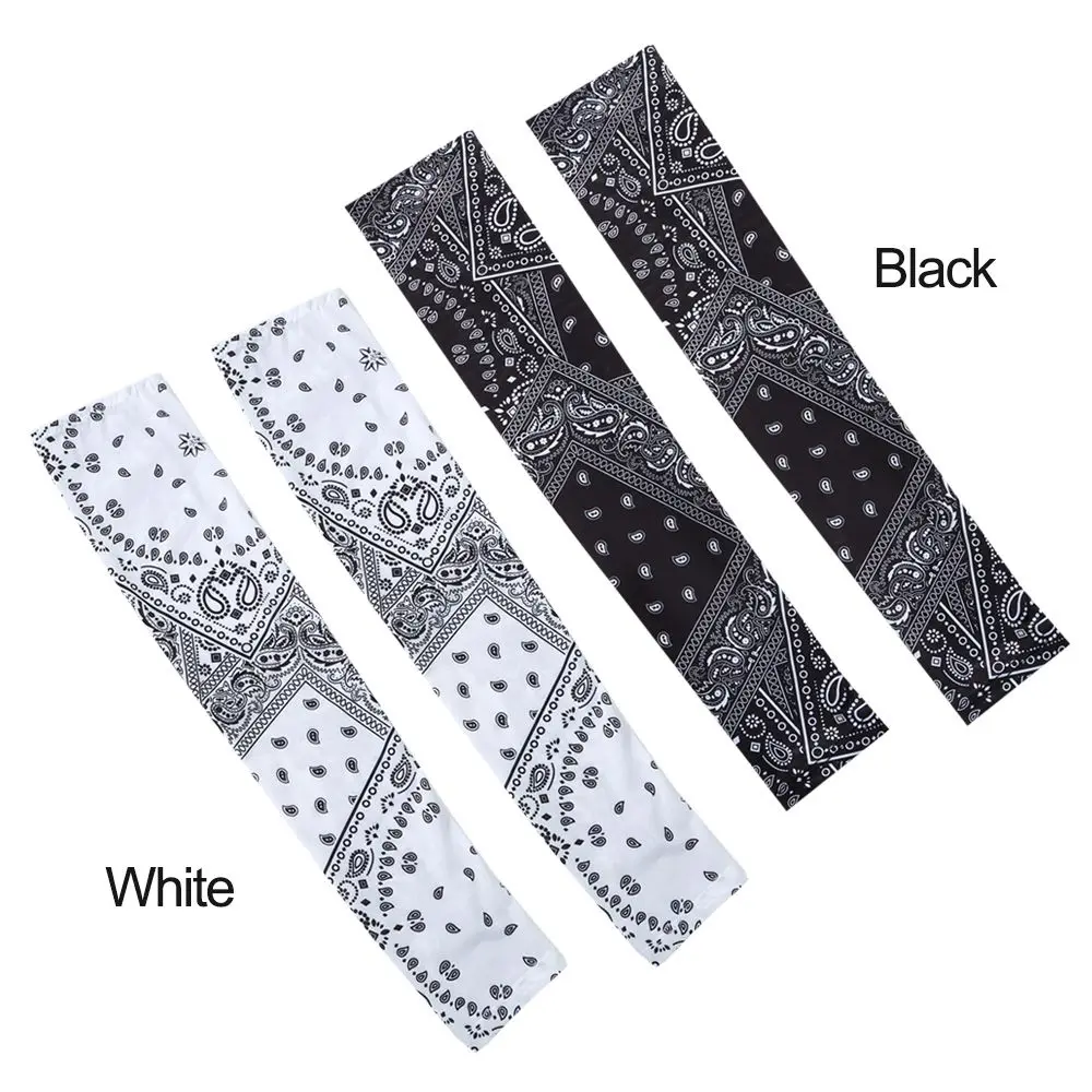 Women Men Cooling Sports Arm Sleeves Ice Silk Sleeves Long Gloves Hand Cover