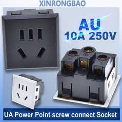 Australia AU 2 Gang 3Pin 10A New Zealand Australia Electric Wall AC Socket US America Argentina Power Point Socket screw connect