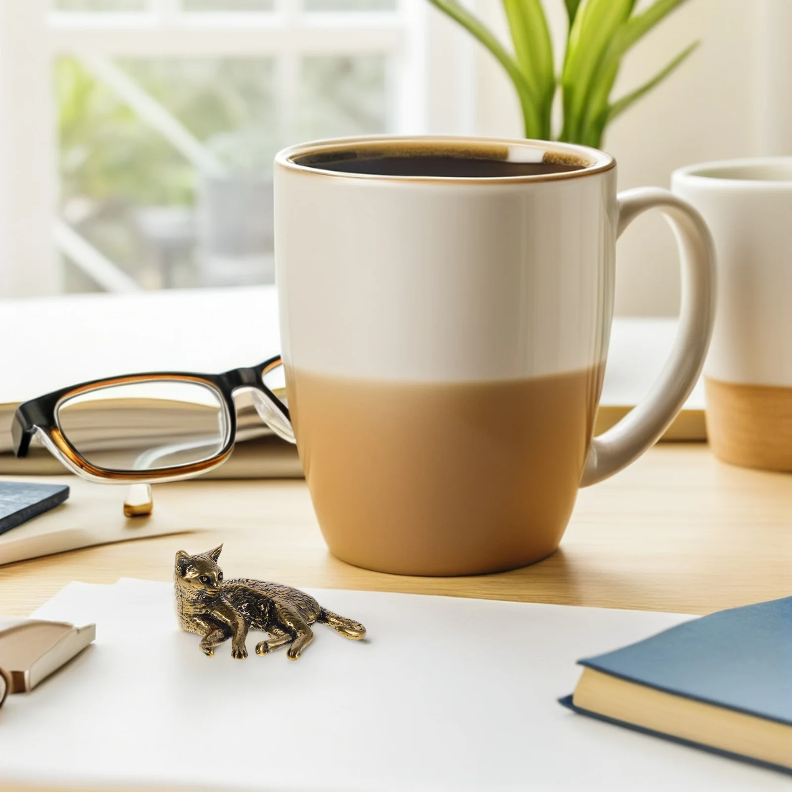 รูปปั้นแมวทองเหลืองโบราณ งานประติมากรรมลูกแมวสีบรอนซ์ ของตกแต่งบ้าน สไตล์เรโทร รูปปั้นสัตว์ ของประดับตกแต่งโต๊ะ ชั้นวางของ