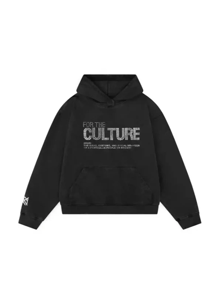 Sweat à capuche à manches longues pour hommes, pull rétro, mode américaine, grande poche optique, haut tendance, solide, haute qualité, nouveau,