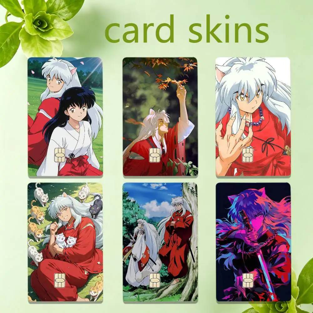 

Anime I-Inuyasha NEW 4pcs 1Set HD Waterproof Card Skins Protective Stickers for Credit Bank Game Cards