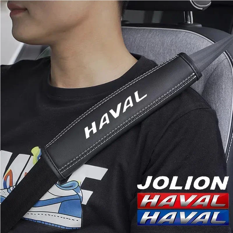 2Pcs Top Nappa Leather Car Seat Belt Shoulder Cover For Haval H6 Dargo M6 H9 H6S F7 F7X Jolion X DOG XY H2 H3 H5 H7 H8 M4 F7H