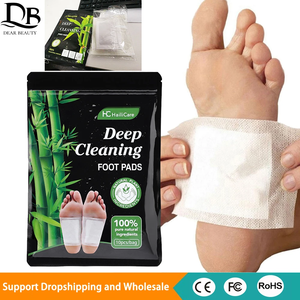 

10Pcs Wormwood Bamboo Charcoal Foot Paste Deep Cleaning Food Pads Relieves Fatigue Detoxification Foot Care Paste Foot Massage