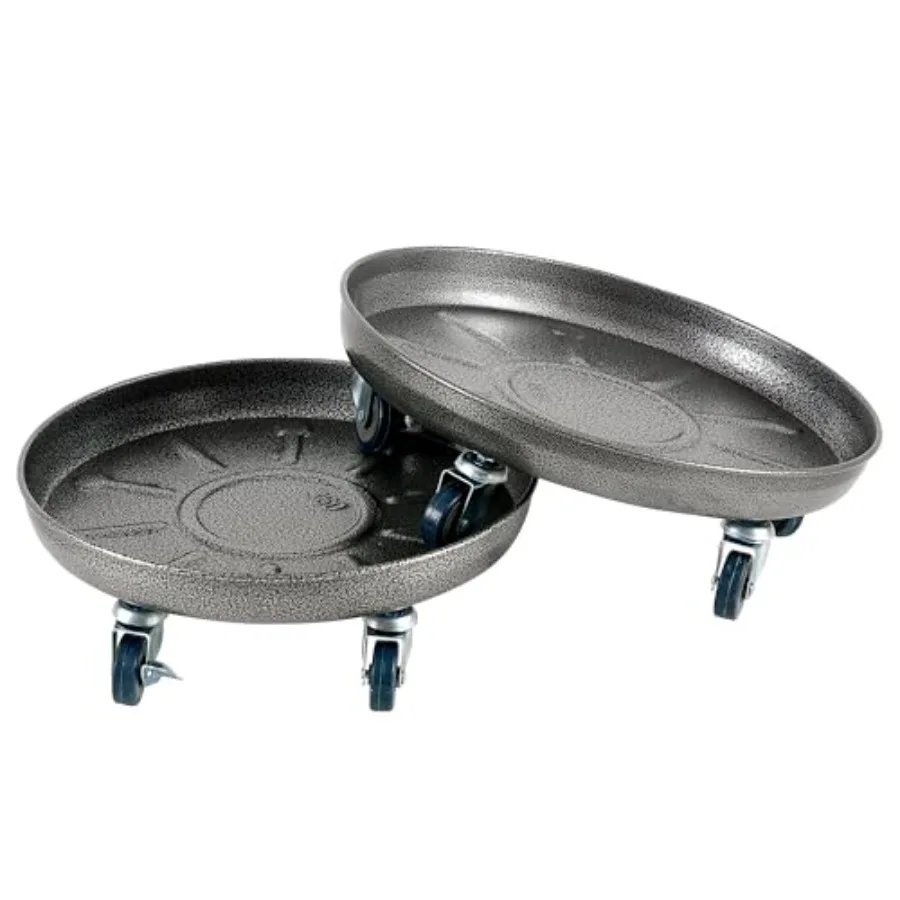 

Подставка для растений Choclaif Plant Caddy с колесами, серебристая, усиленная, с универсальными колесами, круглая тележка для горшков, для использования в помещении и на улице