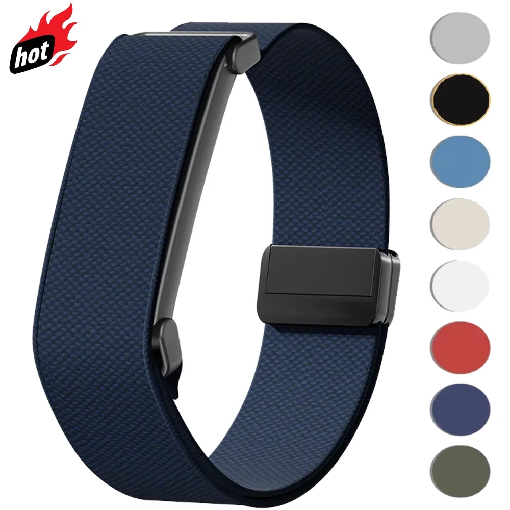Magnetisches Nylon-Schlaufenarmband für Google Fitbit Air, atmungsaktives, elastisches Uhrenarmband mit Knopf für Google Fitbit Air, Armband-Zubehör
