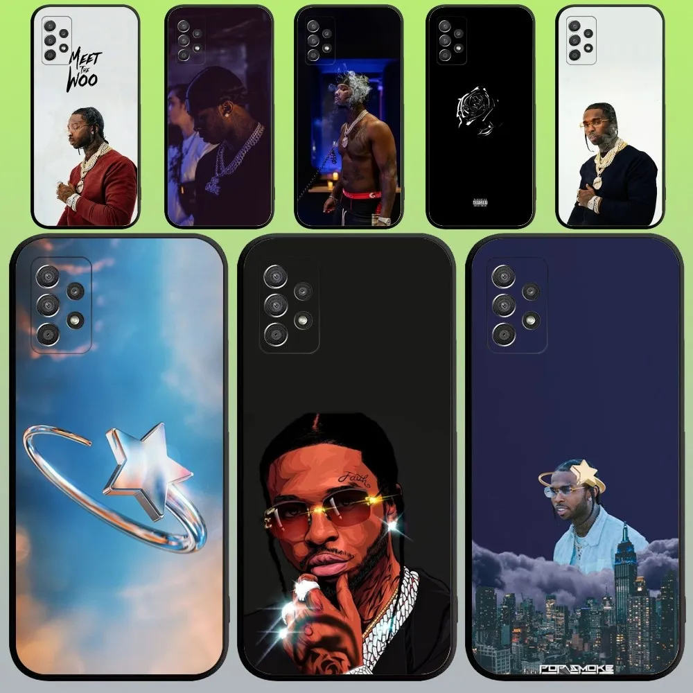 

Rapper Pop Smoke Phone Case For Samsung Galaxy A20,A21s,A22,A31,A32,A52,A53,A72,73,A80,A91 Soft Black Cover