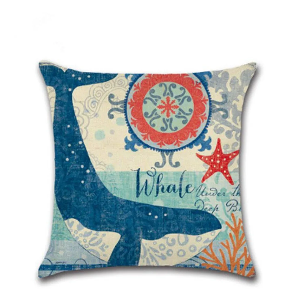 CIFBUY New Turtle Hippocampus Whale Octopus Cushion Cover Decorative Throw Pillow Case for Sofa Car Home Textiles
