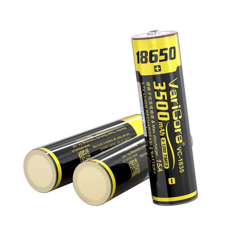 新しい VariCore VC-1835 18650 3500mAh 3.7V リチウム充電式バッテリー PCB 回路保護付き懐中電灯電池用