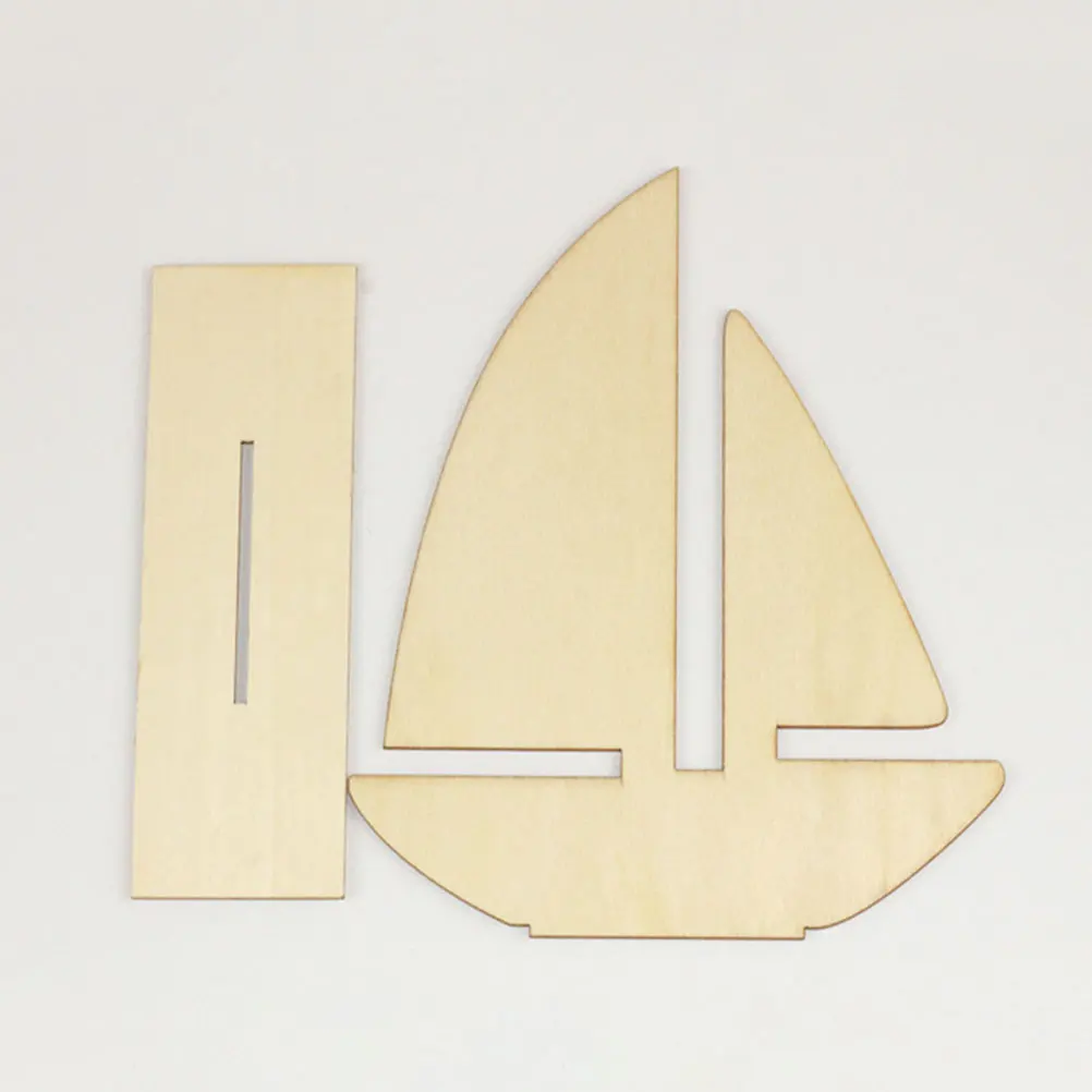 

12pcs Painting Clay Base Plate Unfinished Wood Crafts Diy Wooden Slices Boat Shape Chips Graffiti Accessories Easy Paint Home