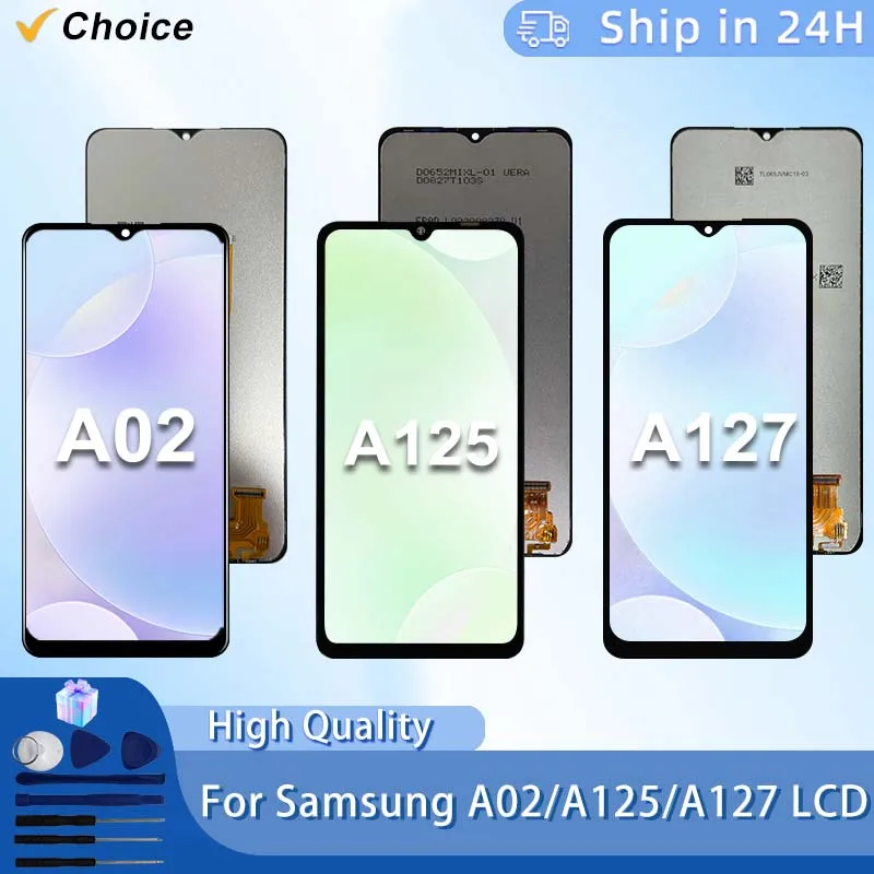 IPS For Samsung Galaxy A02 LCD A022G Display Touch Screen Digitizer Assembly For Galaxy A12 A125N LCD A12 Nacho A127F Display