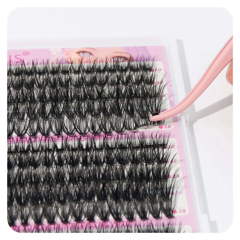 ANNAFRIS DIY extensión de pestañas mezcla de estilos grupos de pestañas individuales con removedor de unión y sellado cepillo de pestañas rs para maquillaje de autoaplicación