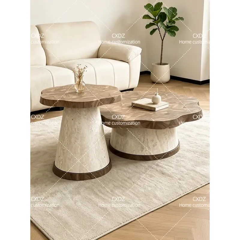Medieval style petal coffee table combination living room household small apartment light luxury high-end sense modern simple