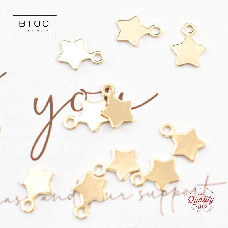 14K Gold Filled Star Charms Gold Filled Pentagram Charm For Jewelry Making Supplies Bracelet Charm Earring Charm Necklace Charm