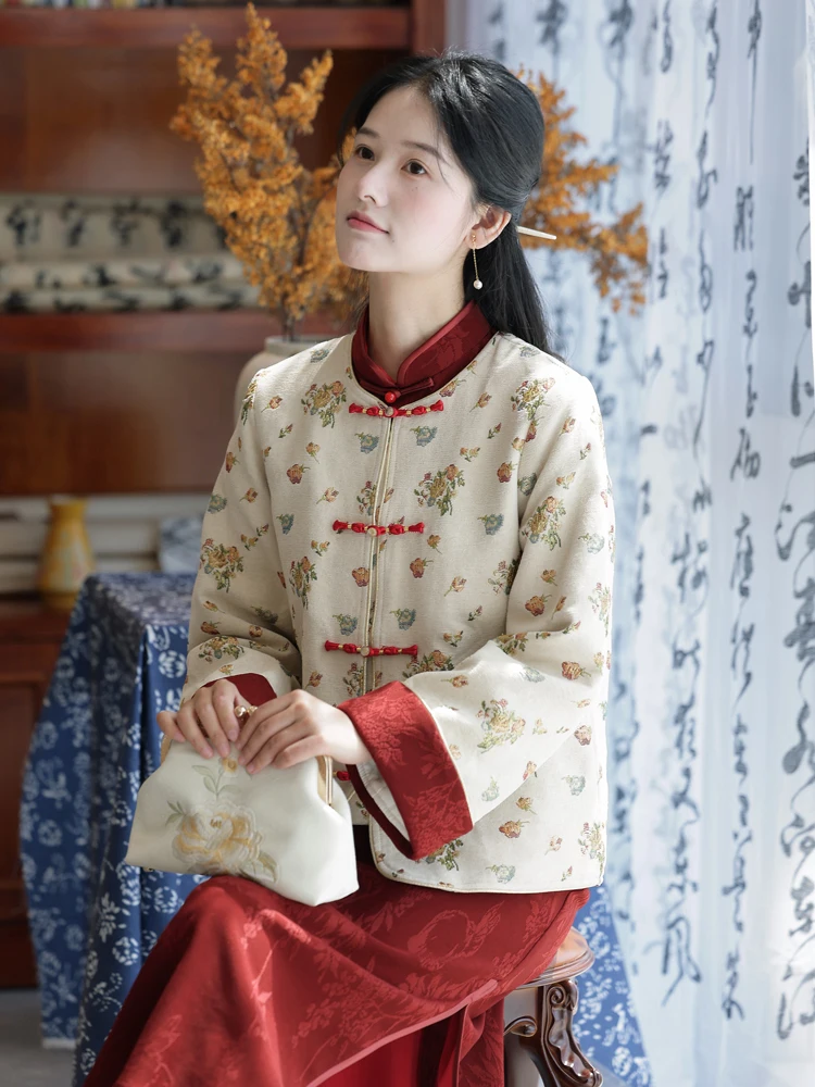 

Новая китайская традиционная женская верхняя одежда в стиле Тан, осенняя коллекция 2025 года