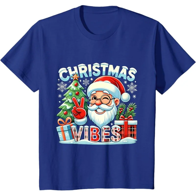 Merry Christmas Kids Christmas Vibes Funny Santa Xmas Gifts T-Shirt