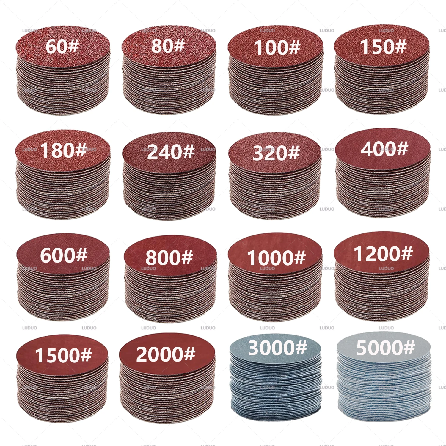 3/4/5/6/7 Inch 40PCS Sanding Disc Round Sandpaper Sheet Set Sand Paper Buffing Polishing Pad for Car Polish Sanding Paper