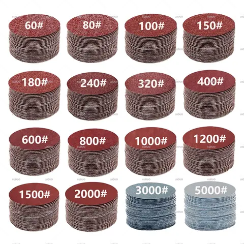 3/4/5/6/7인치 40개입 샌딩 디스크 원형 사포 시트 세트 샌딩 페이퍼 광택 연마 패드 자동차 광택 샌딩 용지