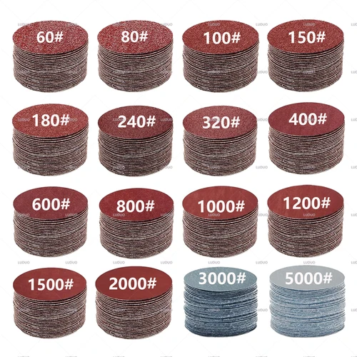 3/4/5/6/7 pulgadas 40 Uds disco de lijado juego de hojas de papel de lija redondo almohadilla de pulido de papel de arena para papel de lija de pulido de coche
