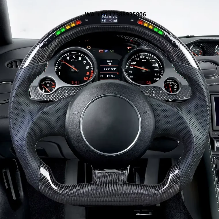 Wholesale LED Speed Real Carbon Fiber Steering Wheel for Volante Gallardo Lp570 Lp500 2003-2013 Car Steering Wheel