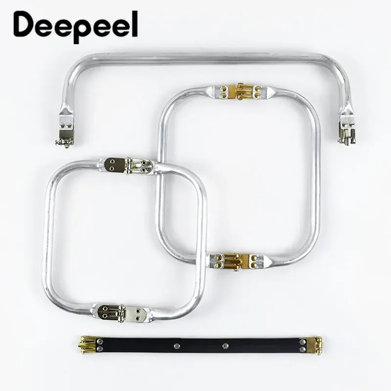 2/5Pcs 15-30cm Metal Internal Kiss Clasp Purse Frame Cloud Bag Rectangle Pipe Clamps Buckle DIY Handmade Bags Handles Accessory