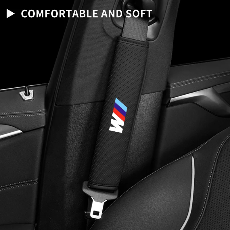 Funda para cinturón de seguridad de coche, Protector de hombro, cojín para BMW X1 X3 X4 X5 E46 E90 F20 E60 E39 F10 M1 M2 M3 M5 M6 E87 F15 F16