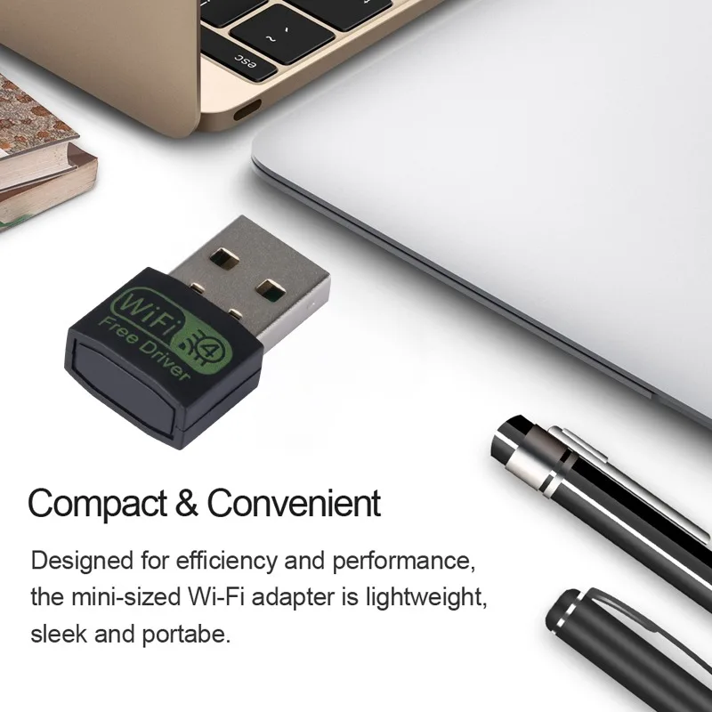 GRWIBEOU-USB 2.0 adaptador, 150Mbps, alta velocidade, Dongle sem fio, Free Drive Placa de rede, Laptop, PC, Laptop, Desktop