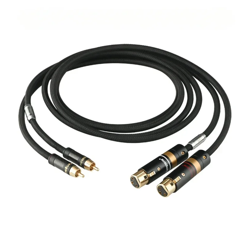 Pair 5N OCC Copper RCA To XLR Male Female Cable for Effector Power Amplifier Mixer Audio Line