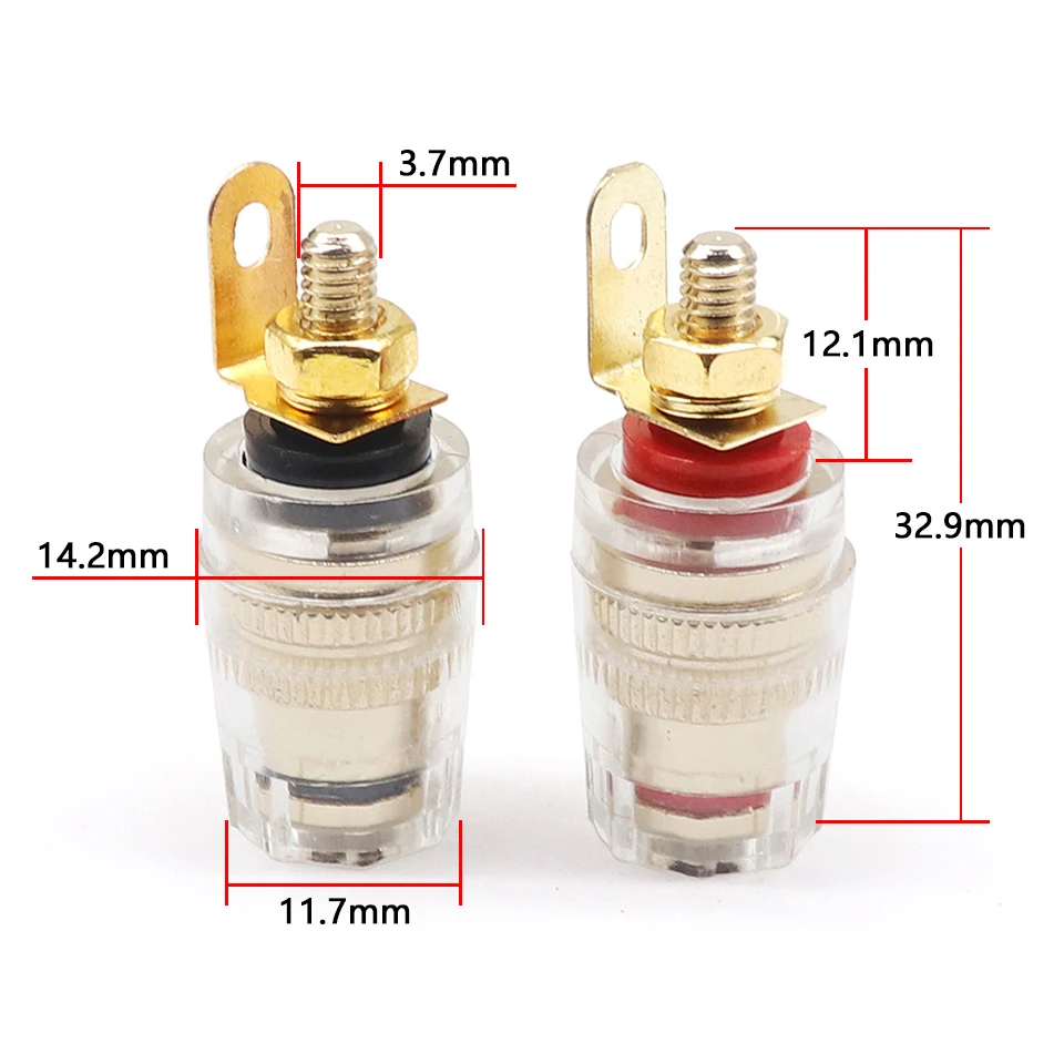 2pcs/1Pairs 32.5mm 4mm Binding Post Terminal Speaker Test Banana Plug Socket Connector Amplifier Speaker K5DB