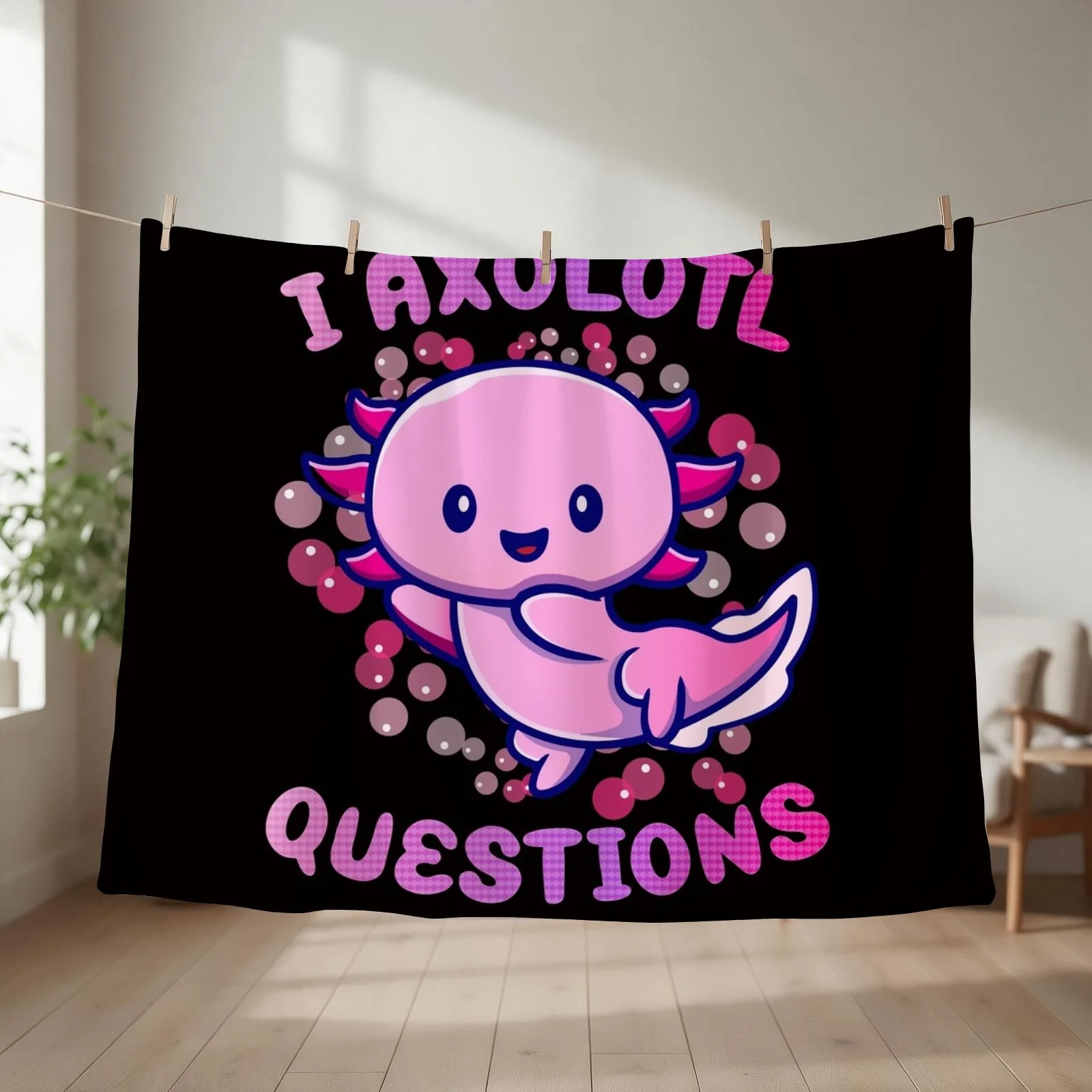 i axolotl questions Throw Blanket Hairys Bed Fashionable Comforter Sofa Quilt Blankets
