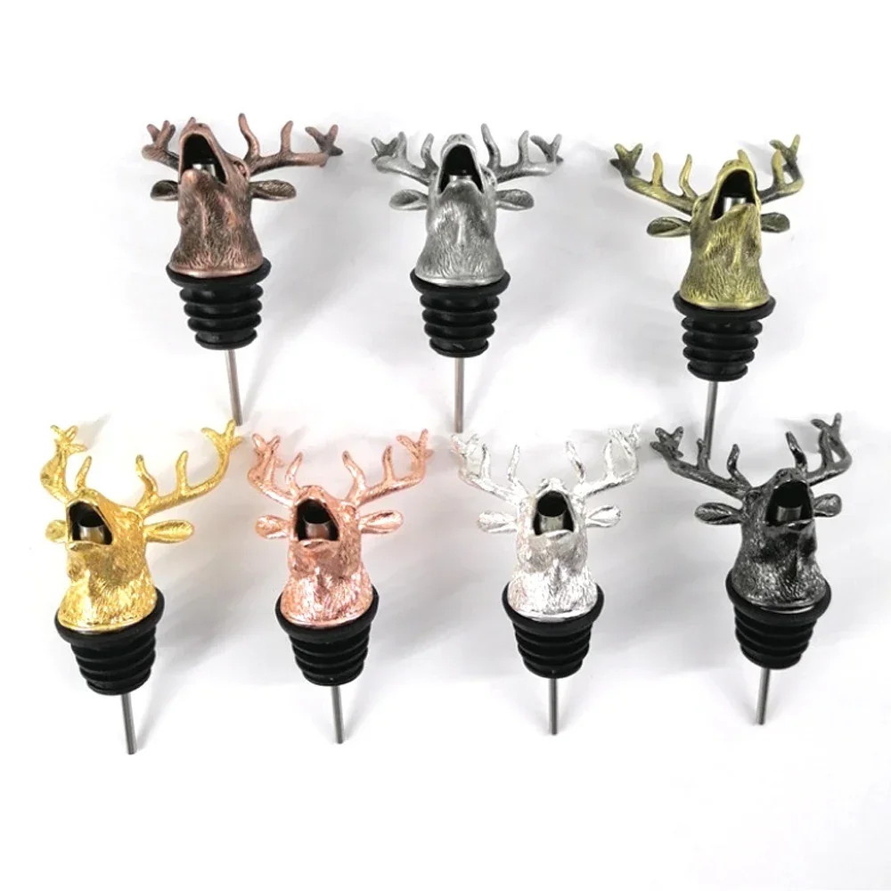 Wine Pourer Alloy Deer Elk Wine Stopper Cocktails Beer Whiskey  Dispenser Bar Accessories