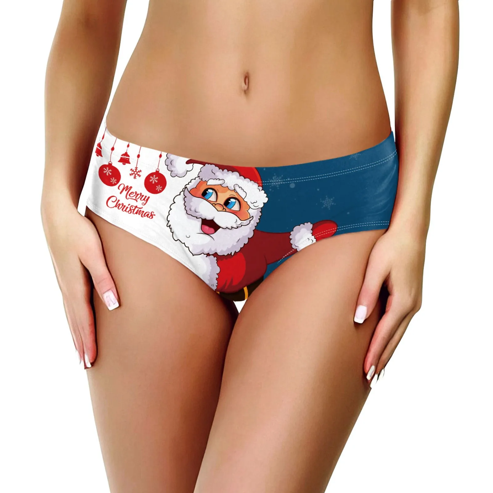 Women Christmas Panties Santa Claus Snowman Elk Printed Briefs Underwear Lingerie Xmas Reindeer Underpants Sexy Pantys